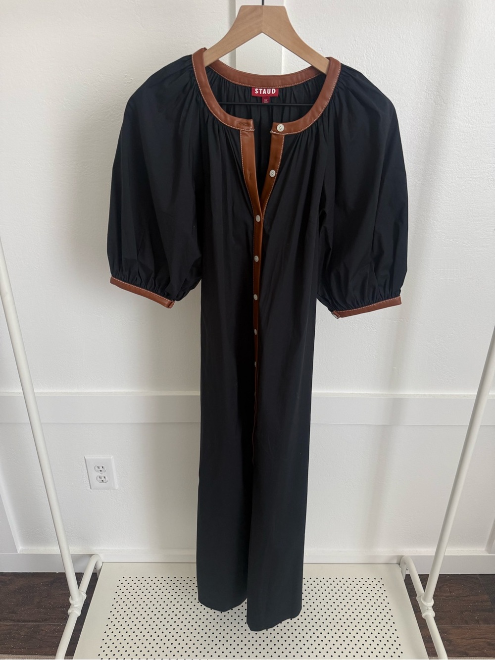Staud Vincent Maxi Dress Whiskey Black